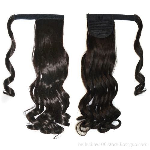 Hot sell kinky Curly Drawstring ponytail hair extension  synthetic ponytail clip in ponytail hair piece